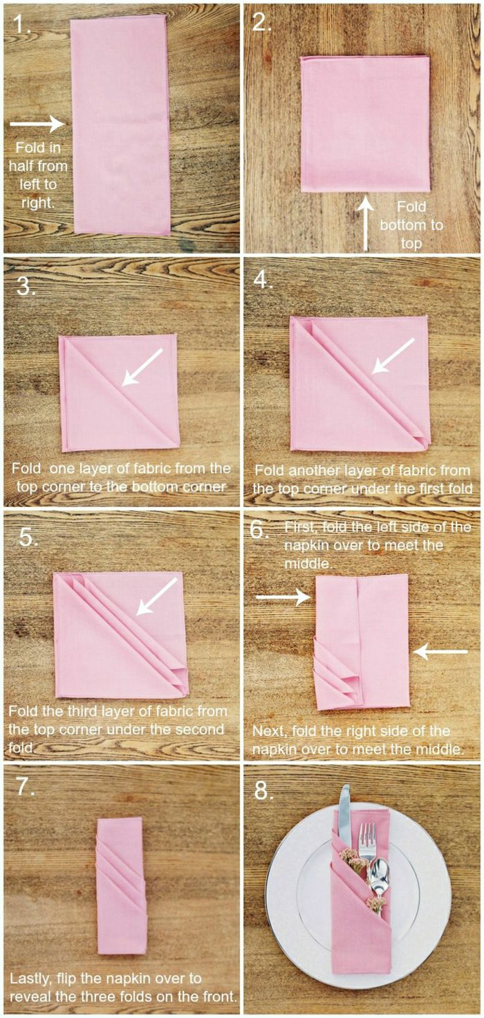 1 παραλλαγή της χαρτοπετσέτας Fold-ροζ πετσέτα