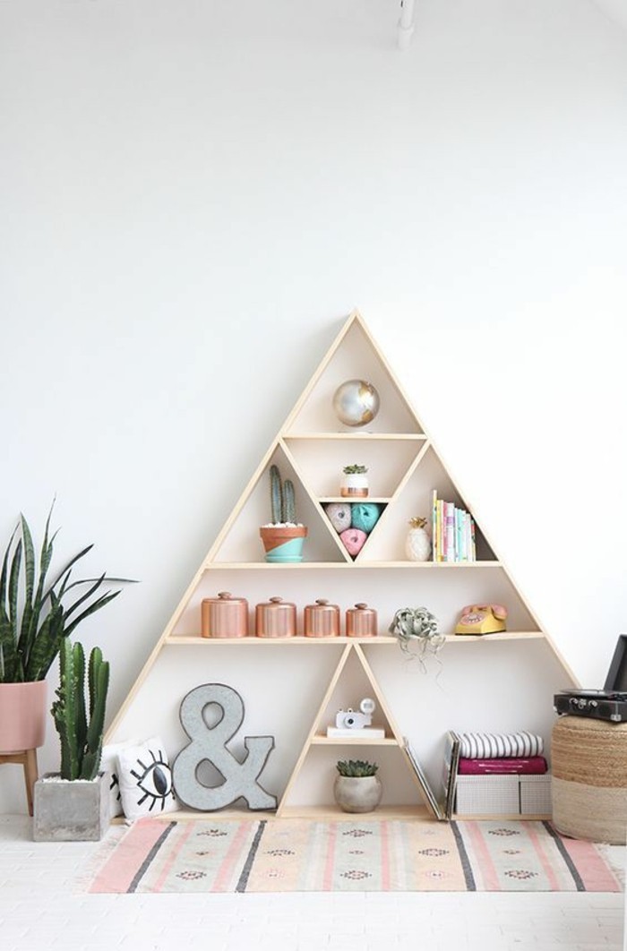 1-Направи си сам мебели направи си сам-wohnideen-шелф система изключване дърво пирамидална