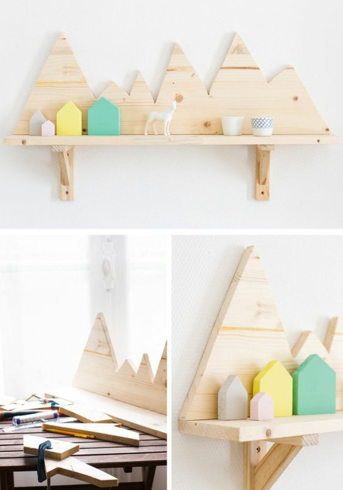 12-estante de la pared de madera de bricolaje-hacer-pequeñas-figuras-DIY-proyecto-creativa-Wanddeko