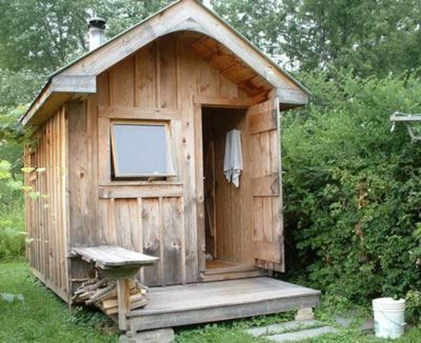 sauna jardin rustique