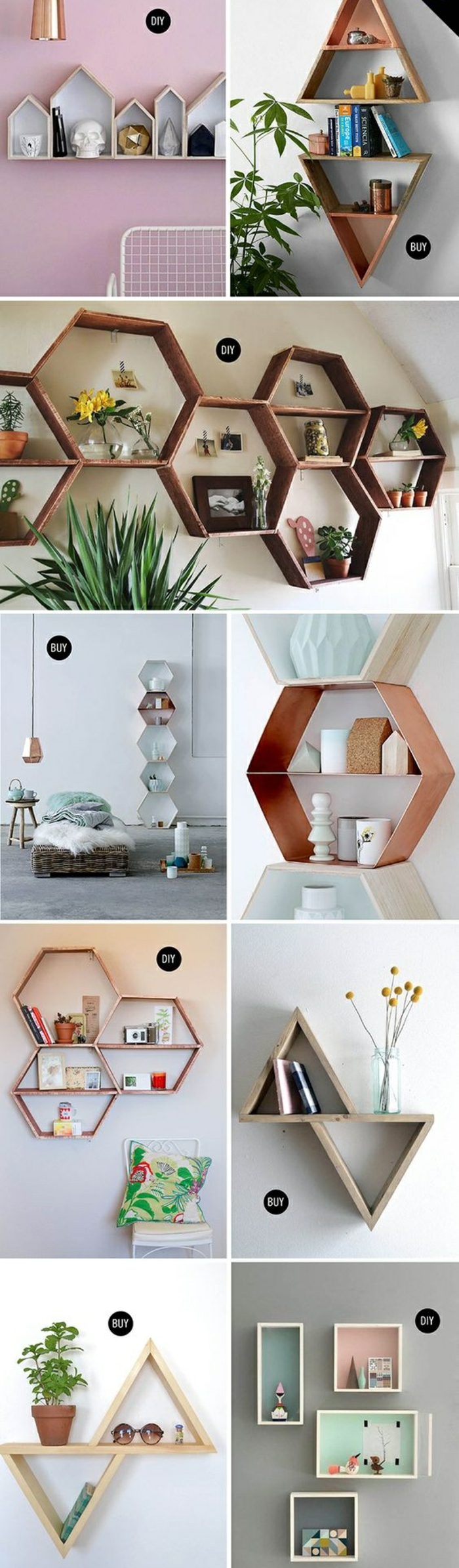 diseño 13-estantería de pared-propio-acumulaciones interesantes-ideas-estantes de pared de madera-Decoración-creativo-