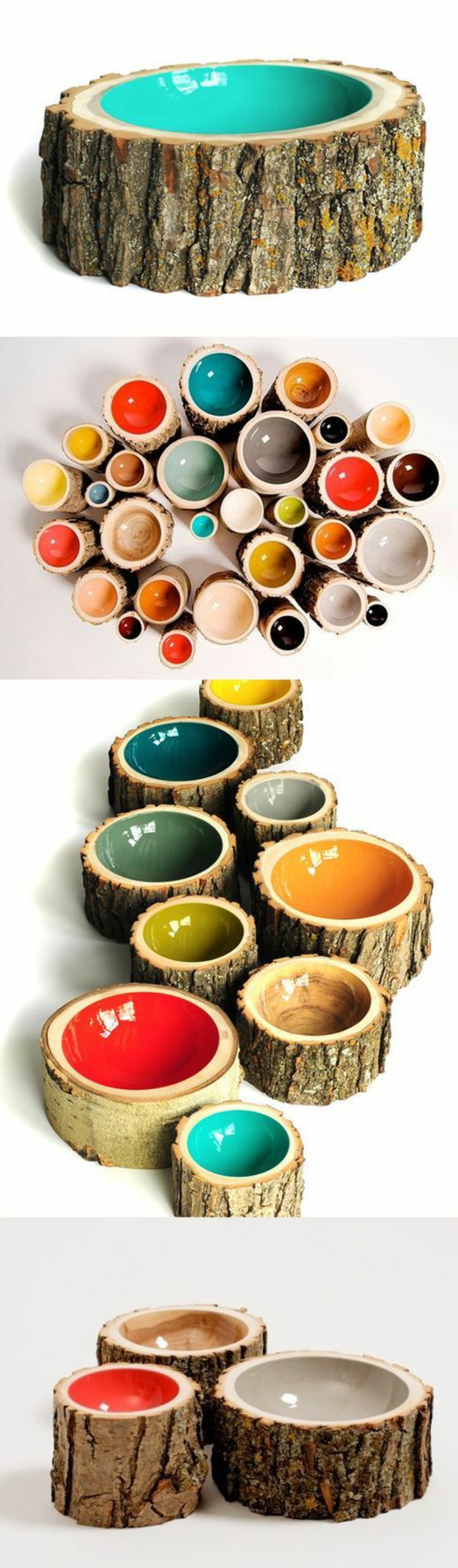 14-pared rodajas de madera-madera estante colorido color-creativa-idea-redondas estantes