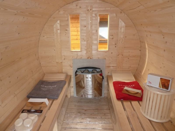 madera jardín sauna en el interior, servilletas