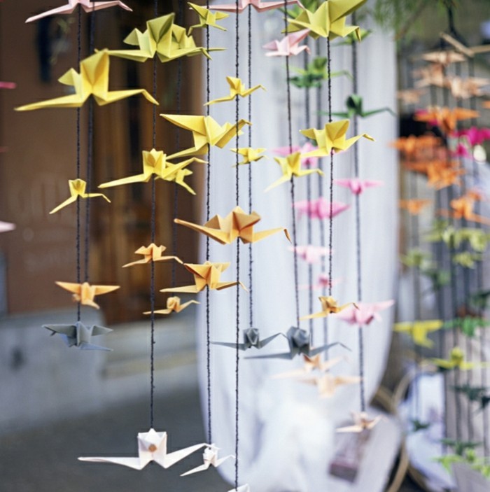 אוריגמי נייר-1000kraniche-של-אמנות נייר-מאחל נייר אוריגמי צבעוני הגשמה