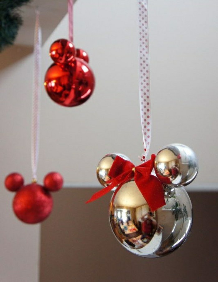 3-טרטרית שמונה מלאכה רעיונות-weihnachtskugeln-אדום-קשת-מיקי-עכבר-המולד קישוטים