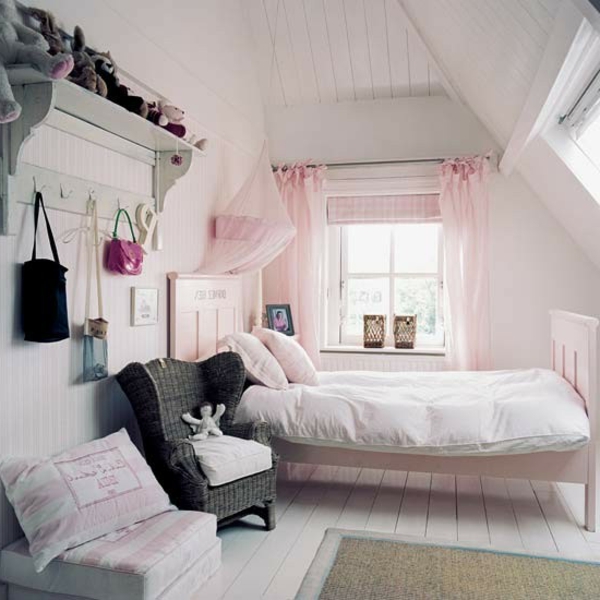 בית בסגנון חדר השינה - ורוד שקוף וילונות