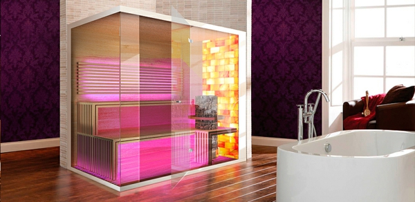 sauna rose avec bain