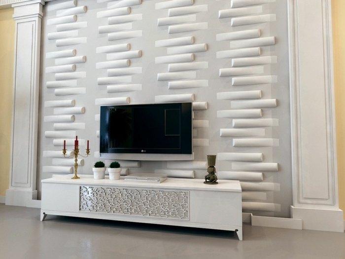 panneaux-vivants 3D salle-design-salon-set-mur télévision panneaux-tv-mur-mur