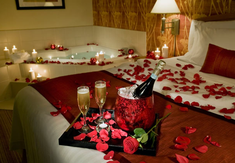 Valentinovo shcick-plemeniti-većina-moderne-ruža procvala-Champagne-spavaću sobu