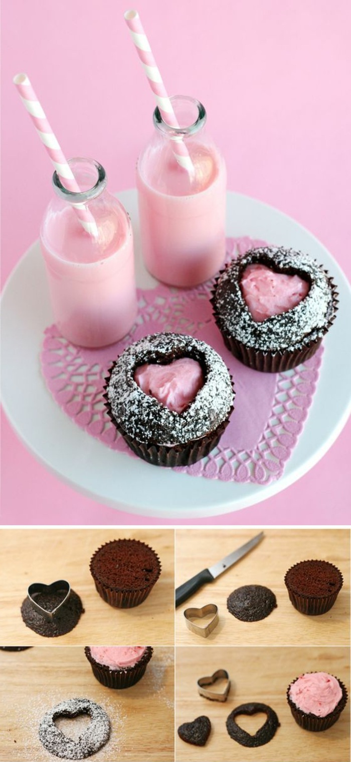 cupcakes ukrasite s roza krema i šećerom glazura