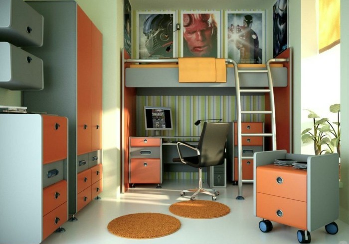 5kleines разсадник за серия ясла-млада-червено-оранжев цвят-високо спално plakatte Блин-жълт