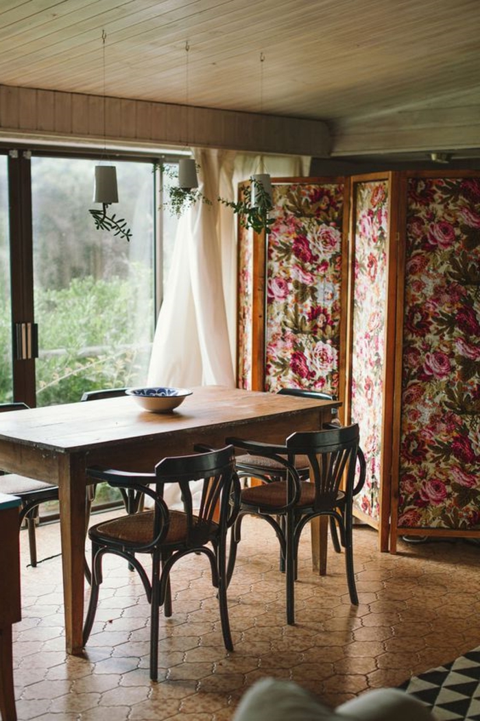 tuiles écran-salle à manger-cuisine-5offene séparée-mur-rabattable espagnol table solide solide esstühle bois bois étage-