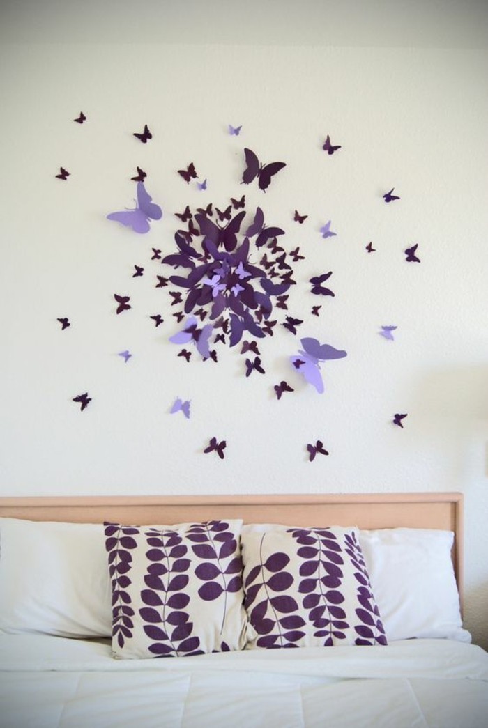 6-Wanddeko-que-usted mismo-mariposa-deco-dormitorio-púrpura mariposas 3d