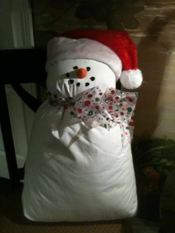bijeli božićni ukras - domaći snjegović