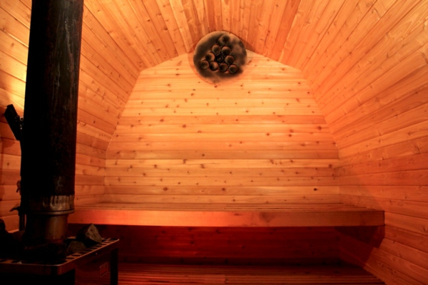 Jardín Sauna de madera preciosa brillante