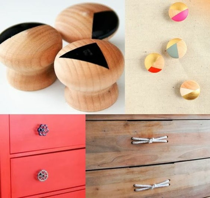 Стари мебели подправки-шкафове-реновират-дървени копчета-с-геометрични-елементи