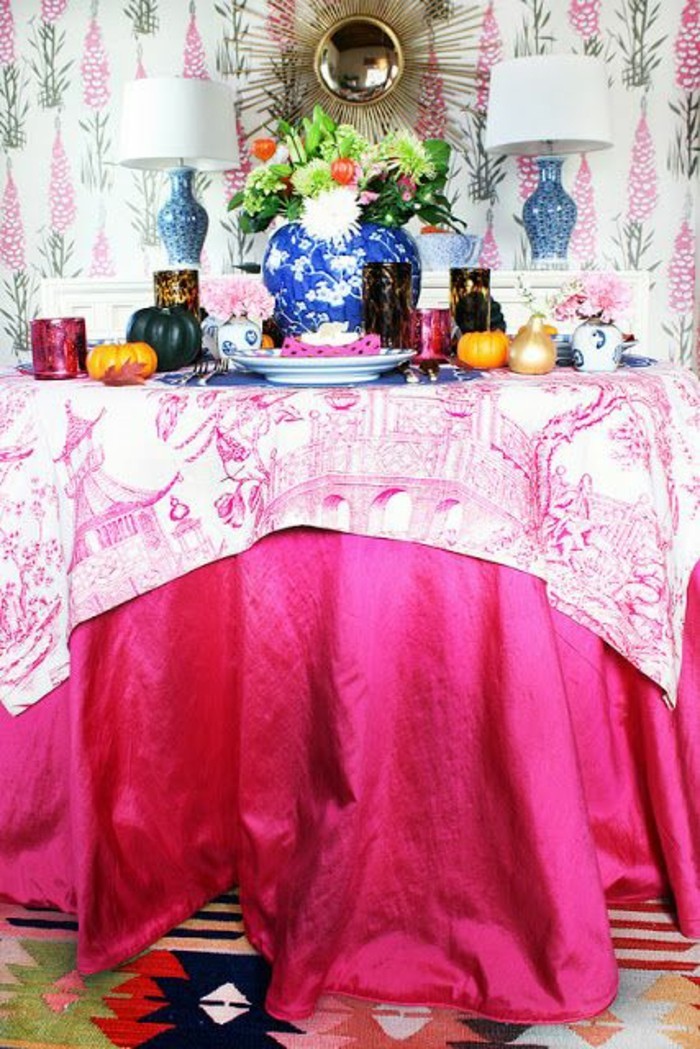 decoración de la mesa-con-el-sol asiático