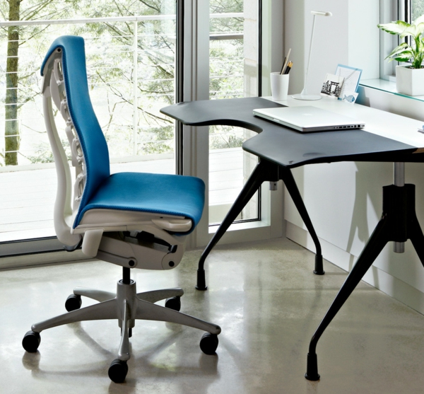 Καρέκλες γραφείου-in-μπλε - με-ωραίο σχεδιασμό ιδέες εσωτερική διακόσμηση