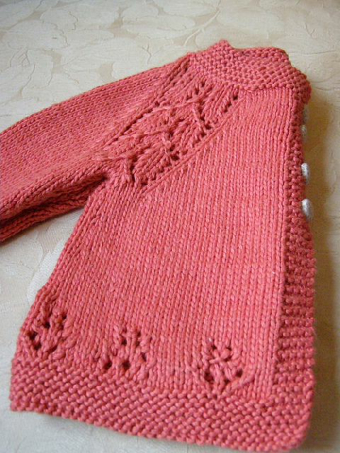 Бебе пуловер сплотена-червено