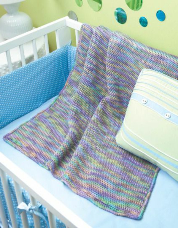 Бебе одеяло-тунизийски плетене на една кука идея