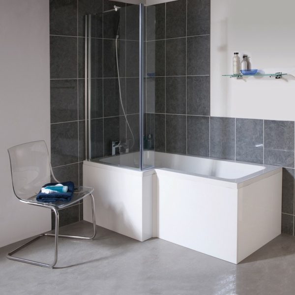 האמבטיה-עם-דלת-ו-מקלחת-גיגית פופולרית עם אזור המקלחת