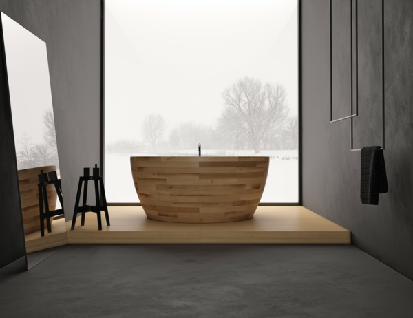 Bañera de la idea moderna de madera y diseño