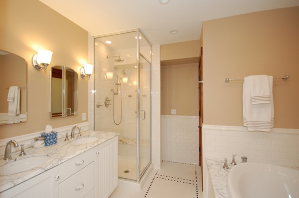 Salle de bains design design d'intérieur-idée-avec-belle couleur coquille d'oeuf