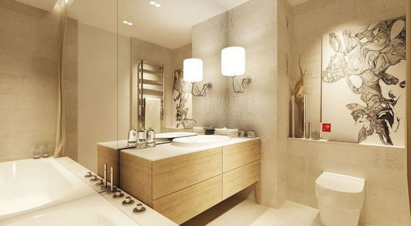 idée avec-belle couleur coquille d'oeuf salle de bains design neutre intérieur