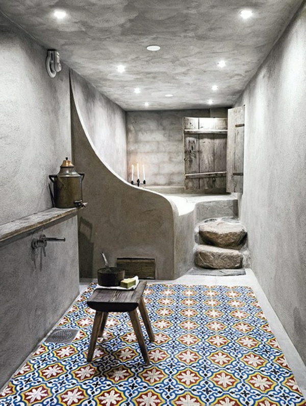 Fürdőszoba ötletek marokkói csempe hideg-Design