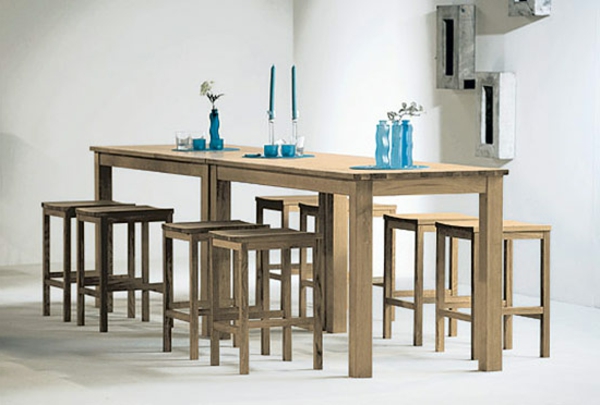 Bar τραπέζι-με-σκαμνί-από-ξύλο ιδέες σχεδιασμού