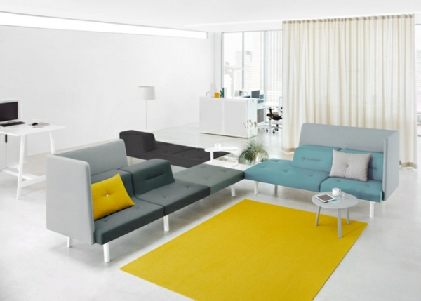 Beschprechungsraum дизайн Цвят Жълт килим модулни мебели