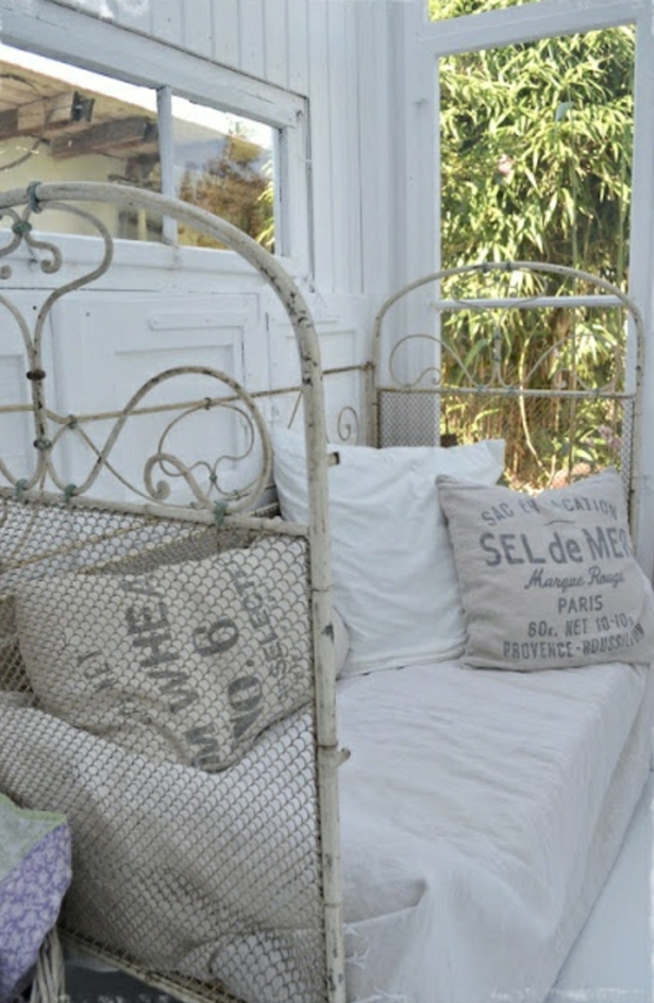 Κρεβάτι-on-the-βεράντα Μαξιλάρι φυσικό λευκό