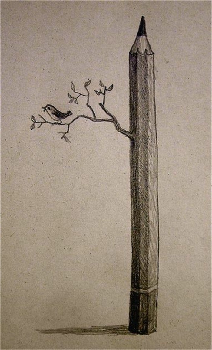Olovka crteži-olovka-kao stablo