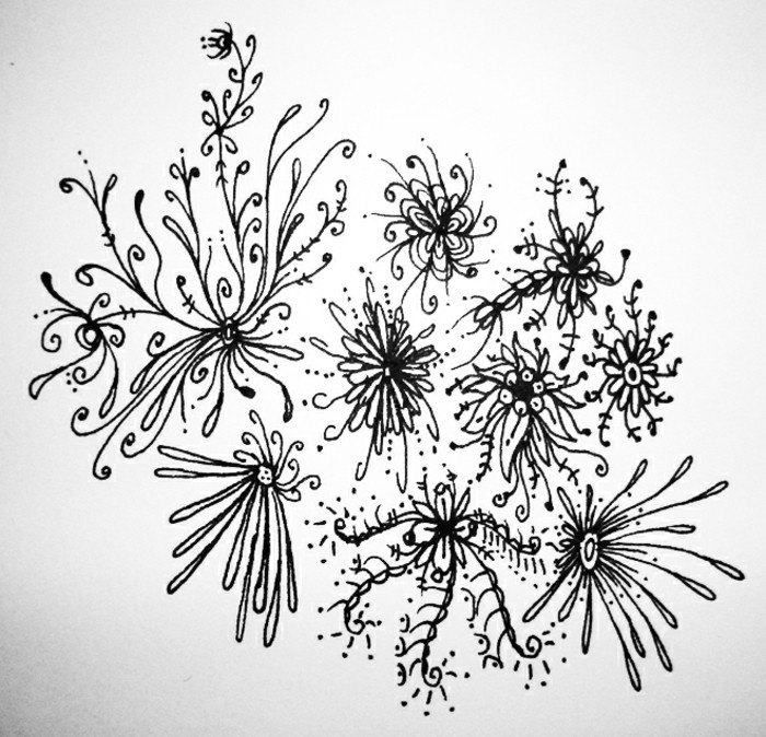 Μολύβι σχέδια-α-λίγα-όμορφα λουλούδια