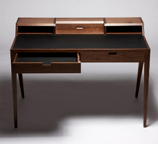 escritorio de diseño - diseño interesante hecho de madera - con dos cajones