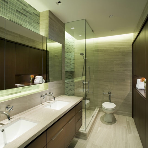 diseño de luces de techo moderna-en-baño-