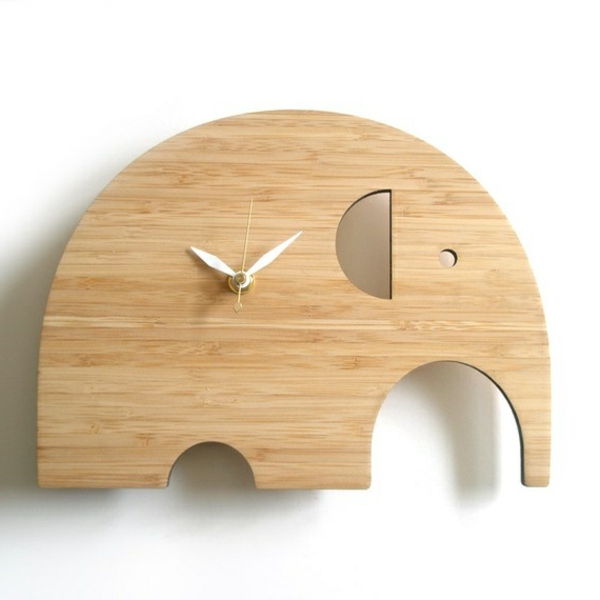 Dekoelement стенен часовник изработени от дърво слон