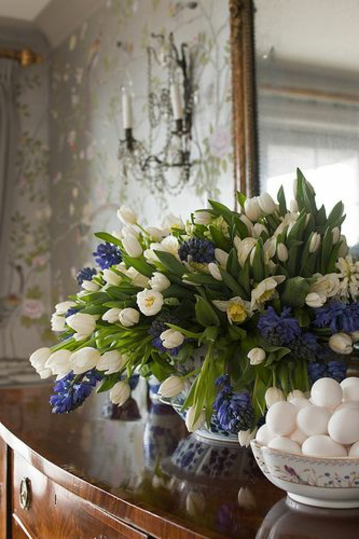 Ideas de decoración de primavera-tulipán-huevos