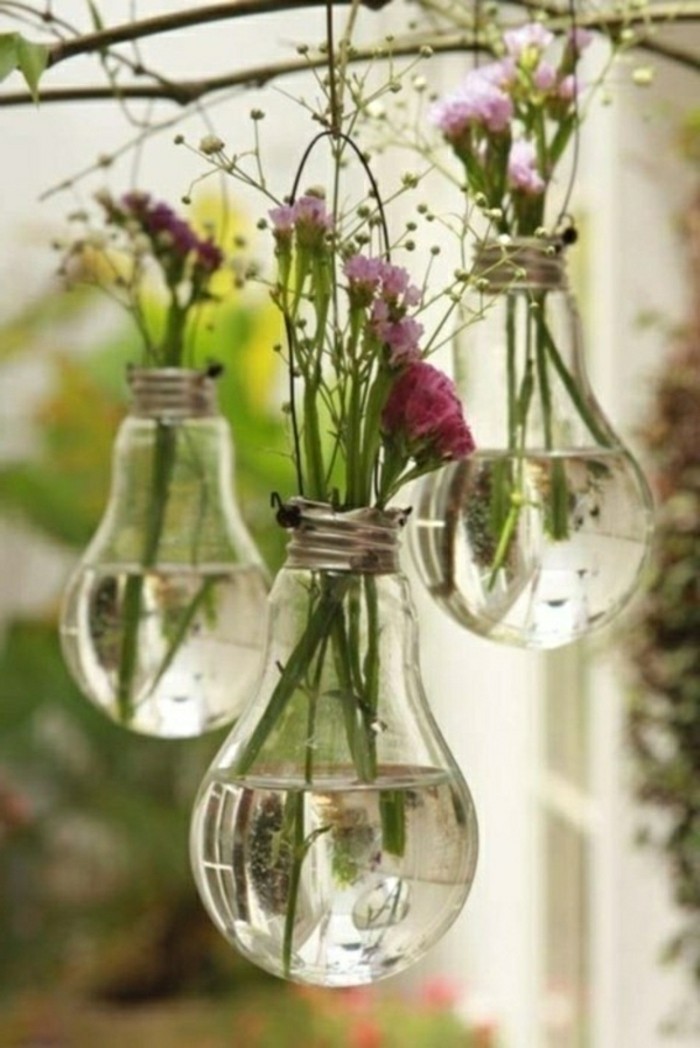 Ideas de decoración-para-el-muelle de salida de luz de bulbo-flores