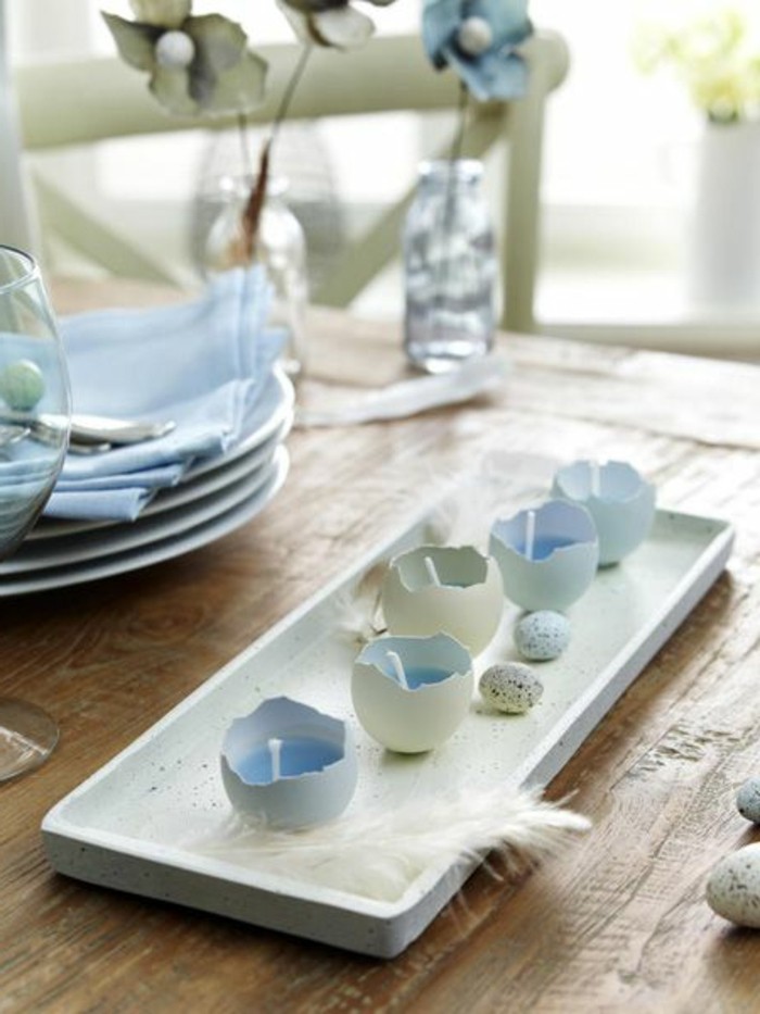 Ideas de decoración-de-la-primavera-embargo-blanco y azul