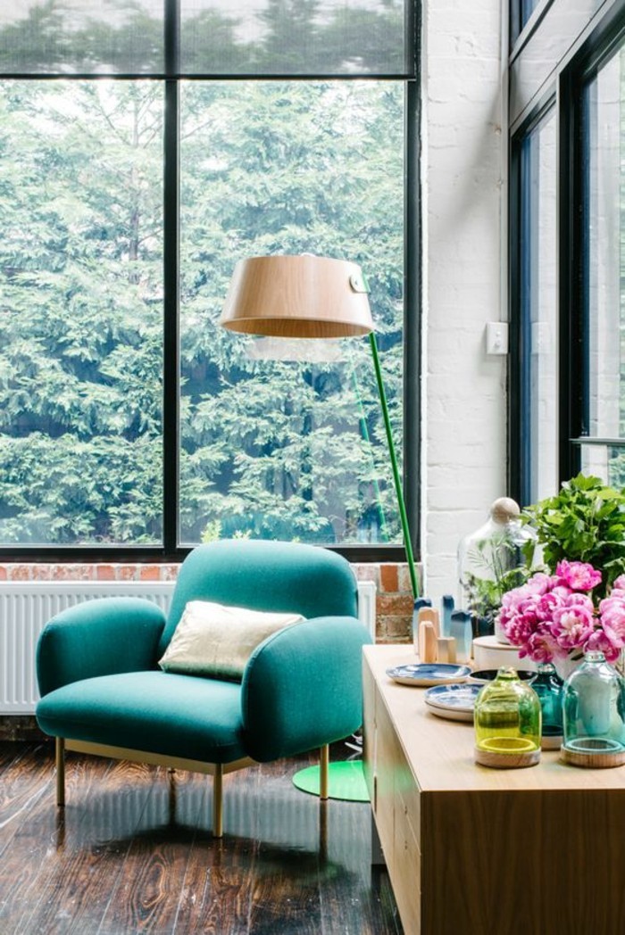 Diseño-Living-sala de estar-con-flores