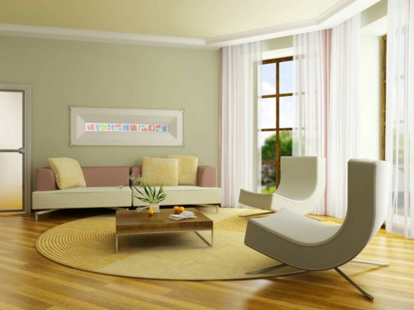Tervezési ötletek-by-the-nappali-sárga-szőnyeg kerek