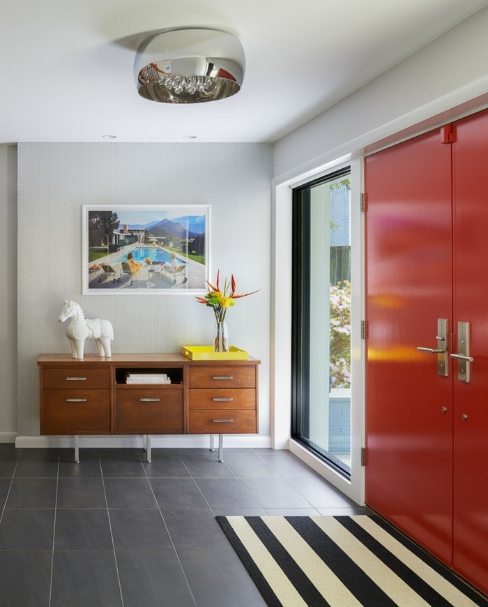 Hall-make-a-pferdchen-que-décoration-rouge-entrée portes