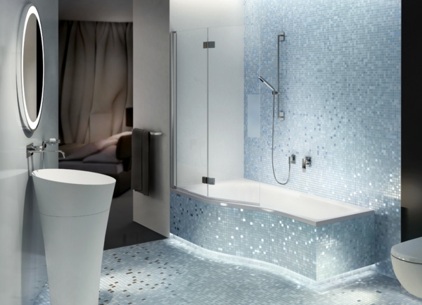 स्नान और स्नान में एक आधुनिक डिजाइन