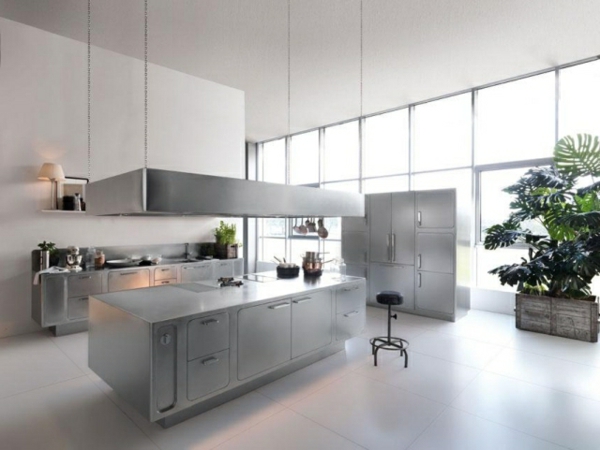Rozsdamentes acél konyha modern design konyha szigeti egységek - Abimis prizma - érdekes