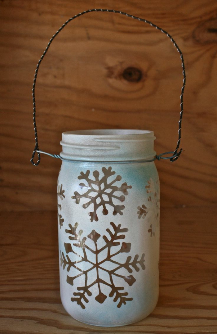 Pot Snowflakes décoration idée créatif décoration à la main
