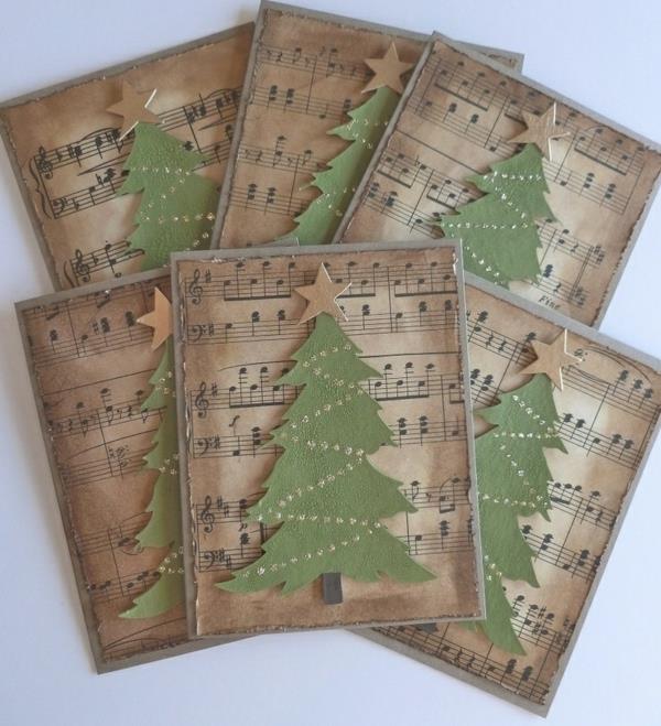 رائعة - أفكار لتصميم عيد الميلاد بطاقة مع أشجار عيد الميلاد