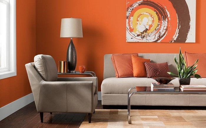 Szín-by-nappali-in-Orange-A-megdöbbentő Deco