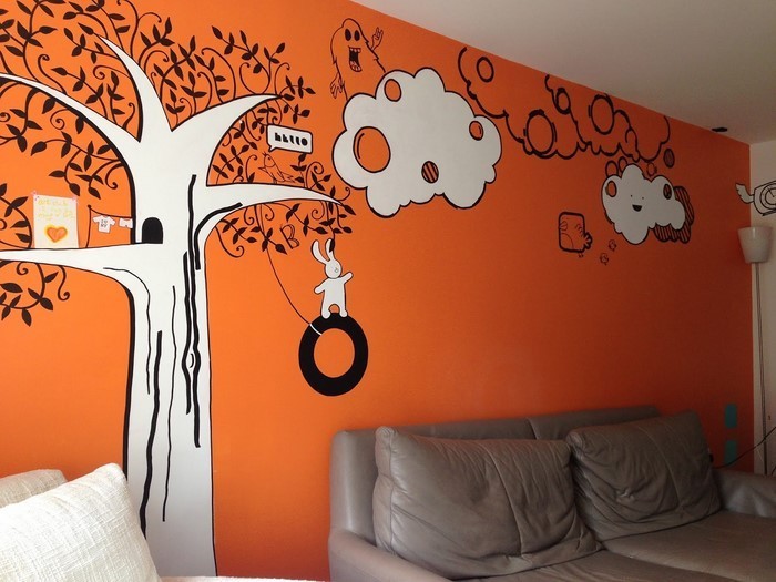 Szín-by-nappali-in-Orange-A-szép-dekoráció