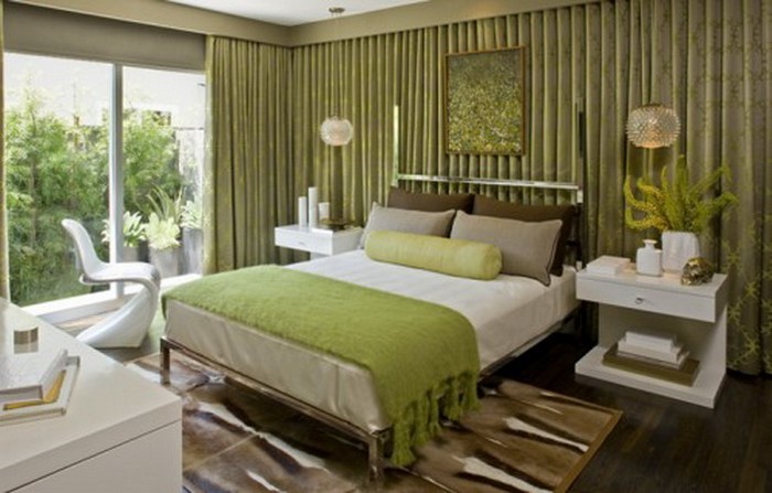 الألوان لتصميم غرفة نوم الأخضر-A-ضرب